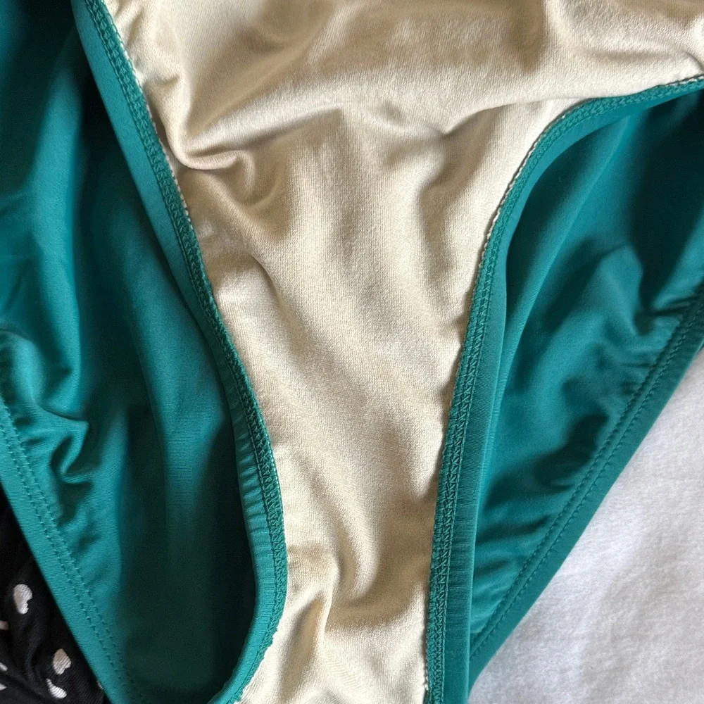 Kona Sol Teal One Piece Swimsuit Plunge V Neck Ruched Medium Coverage